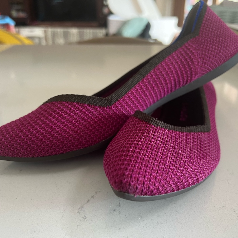 Rothy’s magenta pink the point flats size 11